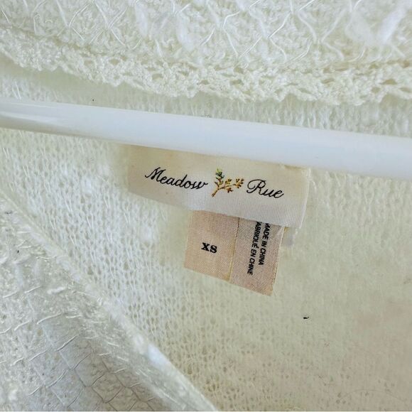 Meadow Rue Ivory Lace Stripe Wool Blend Sweater Size XS - Picture 2 of 3